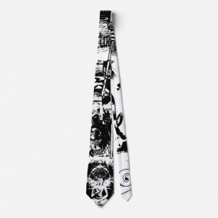Gravata ART COLAGE preto e branco + suas ideias