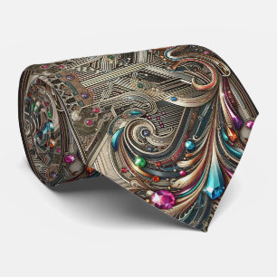 Gravata Art Déco Art Nouveau Arco-Íris Placa de Ci
