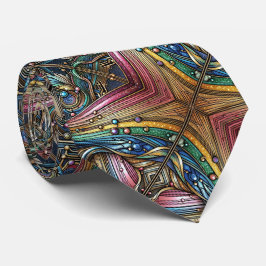 Gravata Art Deco Art Nouveau Rainbow Circuit Board Necktie