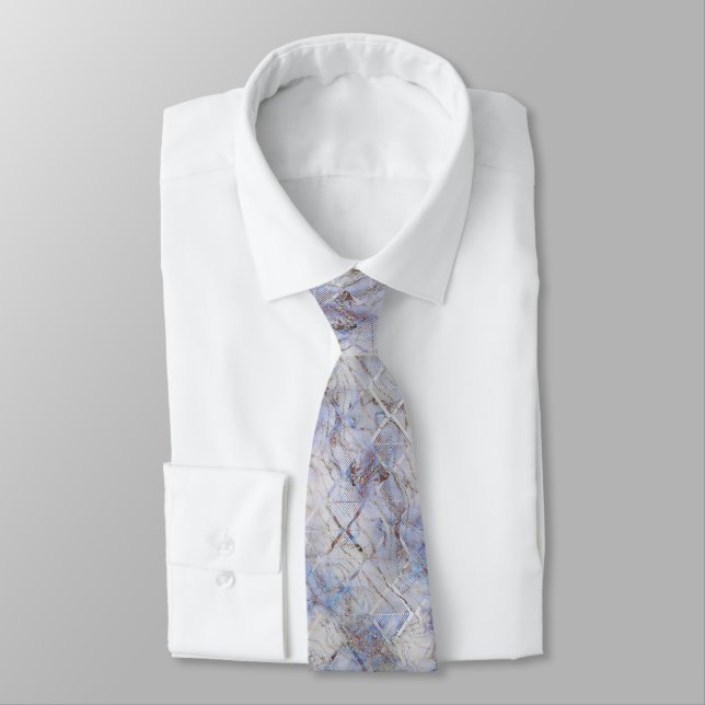 GRAVATA ART DECO MARBLE LILAC DIAMOND ABSTRATO TIE (Amarrado)