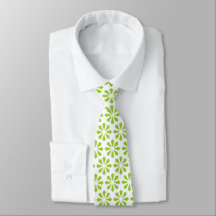 Gravata Art Deco Pattern - Verde marciano sobre branco
