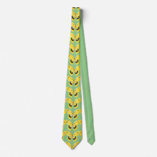 Gravata Art Nouveau Estilo Borboleta Amarelo
