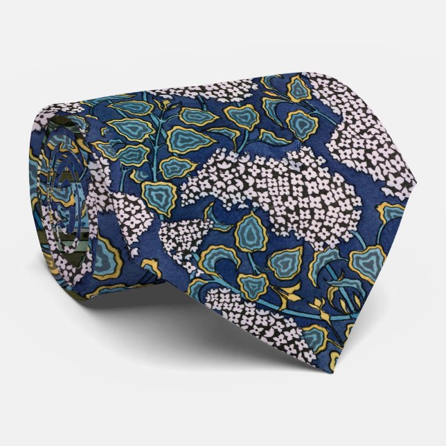 Gravata ART NOUVEAU LILACS,FOLIAGE Lilac Blue Floral (Rolled)