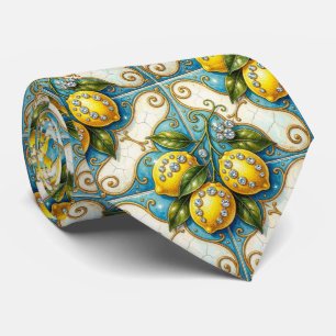 Gravata Art Nouveau Limão Amalfi Mediterrâneo Diamantes