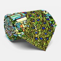Art Nouveau Tiffany Vidro Escondida Peacock
