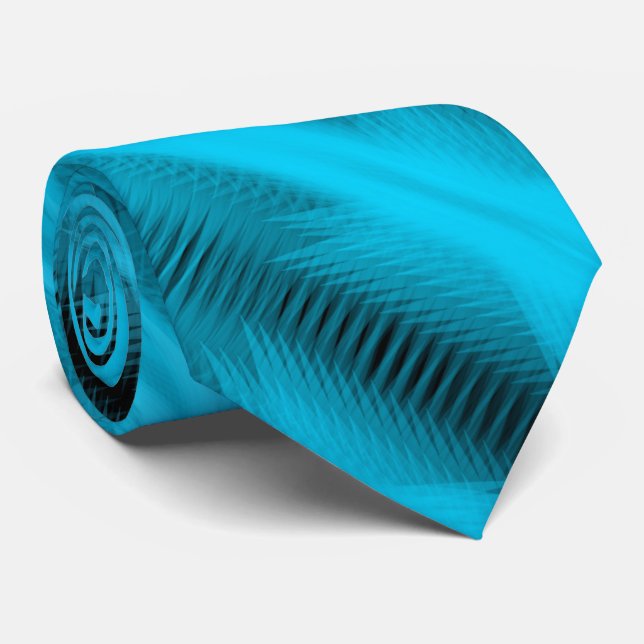 Gravata Arte abstrata diagonal futurista em turquesa (Rolled)