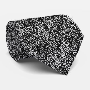 Gravata Arte abstrata em preto e branco com pontos - Caos