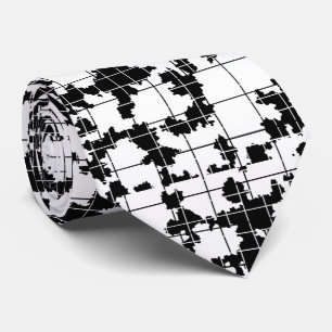 Gravata Arte abstrata orgânica preto e branco Design