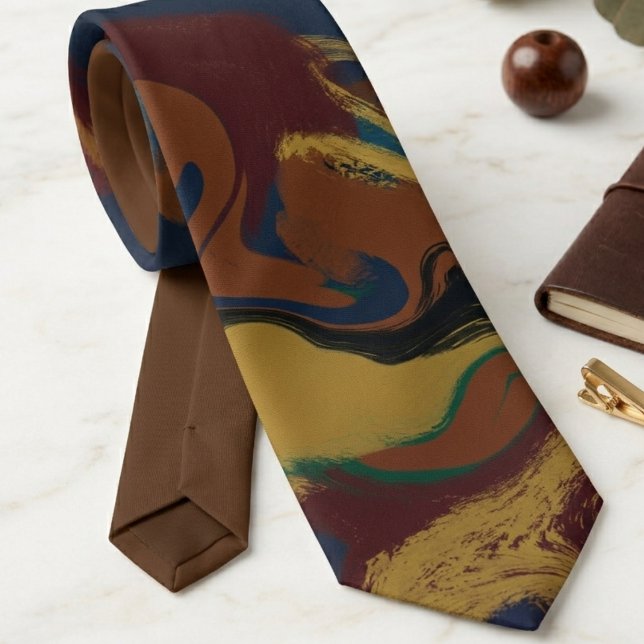 Gravata Arte abstrata ousada com cores vibrantes (A vibrant abstract art necktie, a bold statement gift for a creative man for a social occasion.)