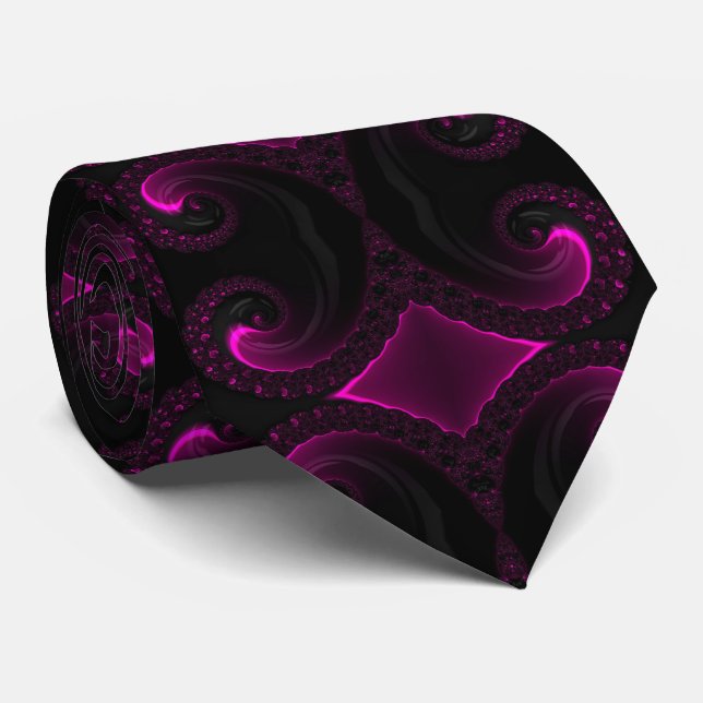 Gravata Arte Artística Magenta da Noite (Rolled)