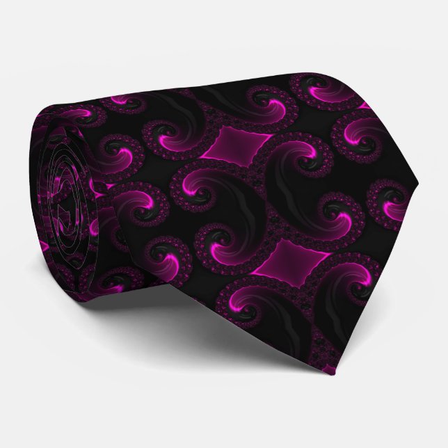 Gravata Arte Artística Magenta da Noite (Rolled)
