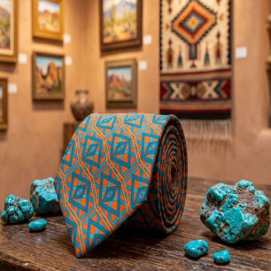 Gravata Arte de padrão e cores no estilo sudoeste american