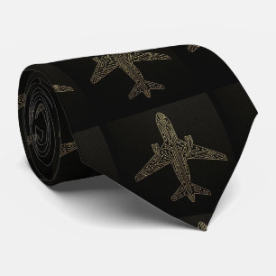 Gravata Arte Deco Arte Nova Avião Placa de Circuito