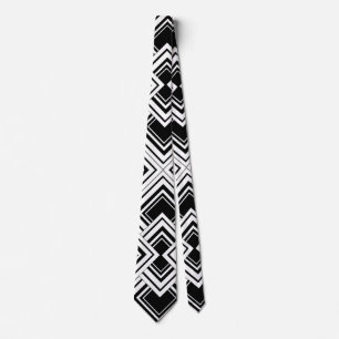 Gravata Arte Deco Preto e Branco Design