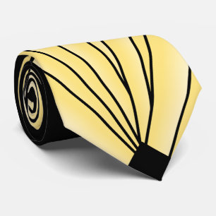 Gravata Arte Deco Ventilador Design Amarelo Coluna