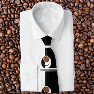 Gravata Arte Deco Vintage, Xícara de Café com Vapor