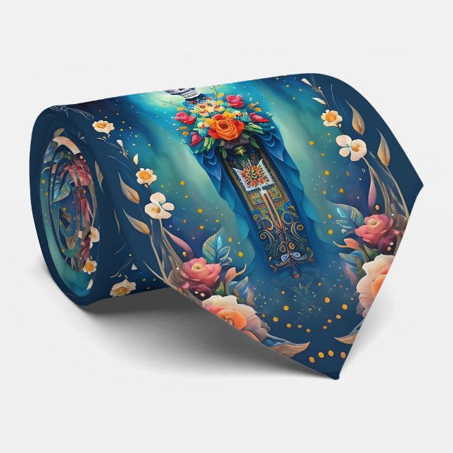 Gravata Arte do Crânio do Açúcar - Celebrar as tradições d (Rolled)