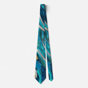 Gravata Arte do Mosaico Abstrato do Rio Aquamarine