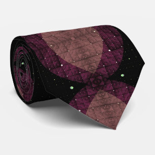 Gravata Arte Fractal Geométrica Moderna Abstrata Preta e R