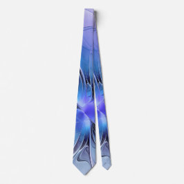 Gravata Arte fractal moderna abstrata azul lavanda