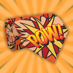 Gravata Arte Pop de Quadrinhos Super-Herói POW