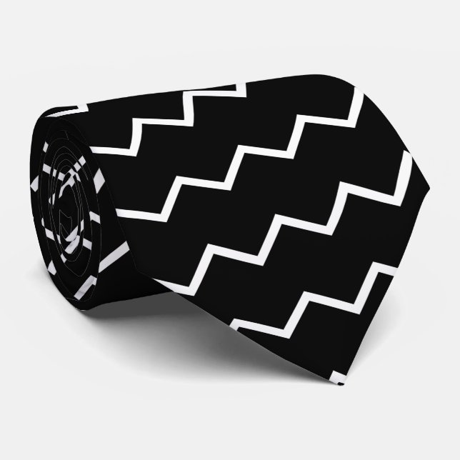 Gravata Articulação gráfica em preto e branco (Rolled)