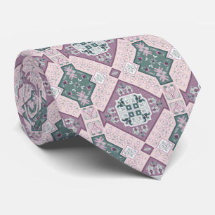 Gravata Artsy Boho Estilo Roxo e Teal