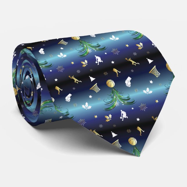 Gravata Árvore de Natal do jogador de basquetebol (Rolled)