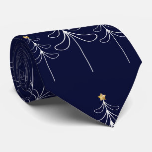 Gravata Árvore de Natal Elegante minimalista azul design
