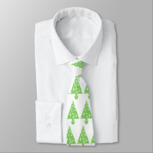 Gravata Árvore de Natal em verde e no branco