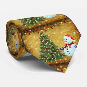 Gravata Árvore Natal Snowman