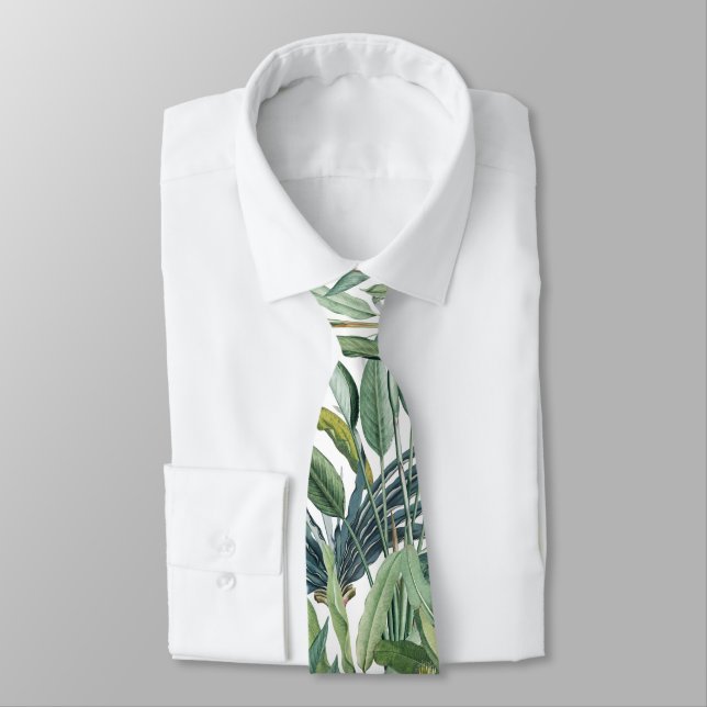 Gravata Árvore Tropical de Banana Verde Tropical Strelitzi (Amarrado)