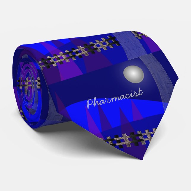 Gravata Árvores artísticas e lua do laço do farmacêutico (Rolled)