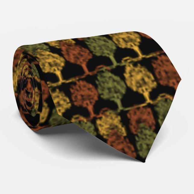 Gravata Árvores de Cores de Queda (Rolled)