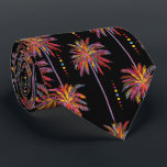 Gravata Árvores e pontos tropicais de neon em preto desenh<br><div class="desc">Um padrão moderno de colagem de pontos e palmeiras retrógradas em cores neonatais - rosa quente, amarelo, laranja, azul e verde sobre fundo negro, a gravata do pescoço deste homem é legal para o escritório, uma noite na cidade, gravata para um casamento, sua própria cerimônia de casamento, para o noivo...</div>