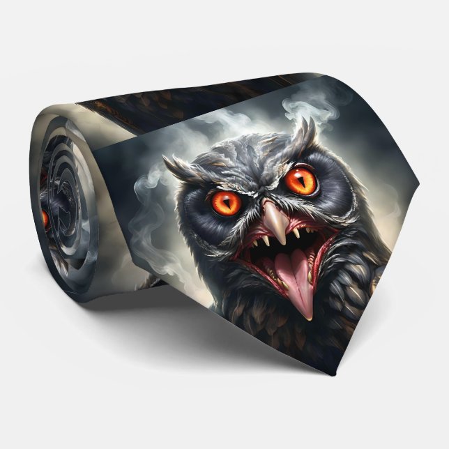Gravata "Asas Pesadelos: A Coruja Vampira Fangida" (Rolled)