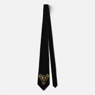 Gravata Ascensão Phoenix Black & Dourado Elegante