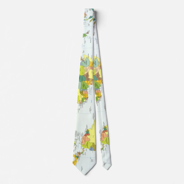 Gravata Atlas do Mundo do Mapa (Frente)