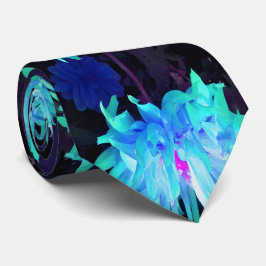 Gravata Atordoamento de Aqua Blue e Green Cactus Dahlia