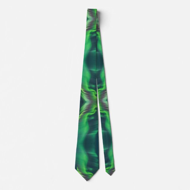 Gravata Aurora Borealis Mystical Boho Green Blue Neck (Frente)