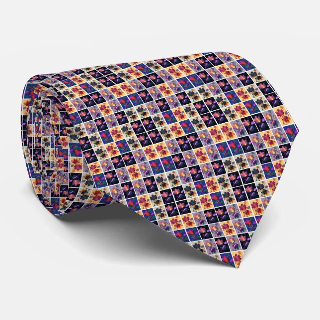 Gravata Autumn Deixa Patchwork Russo (Rolled)