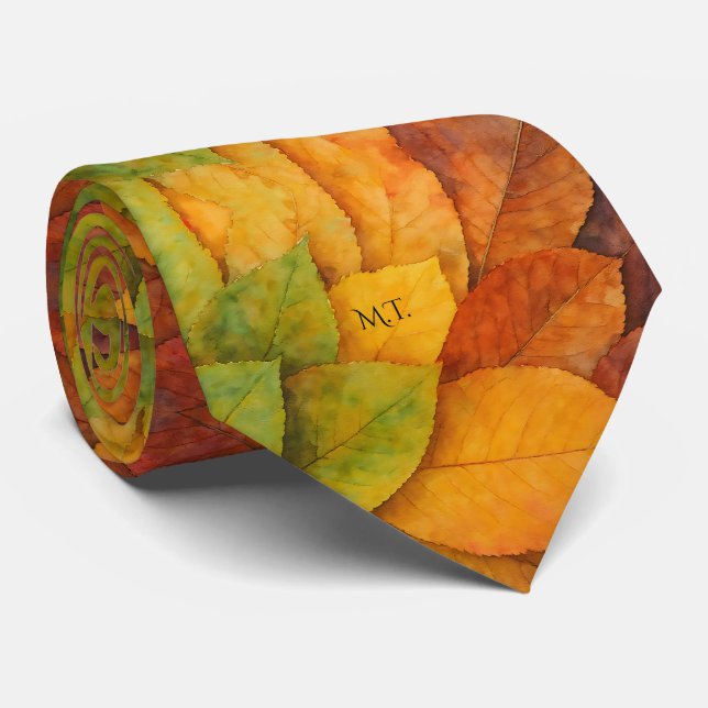 Gravata Autumn Deixa Watercolor Nature (Rolled)
