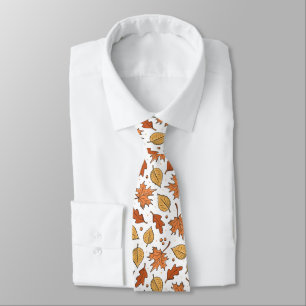 Gravata Autumn Leaves and Acorns Pattern