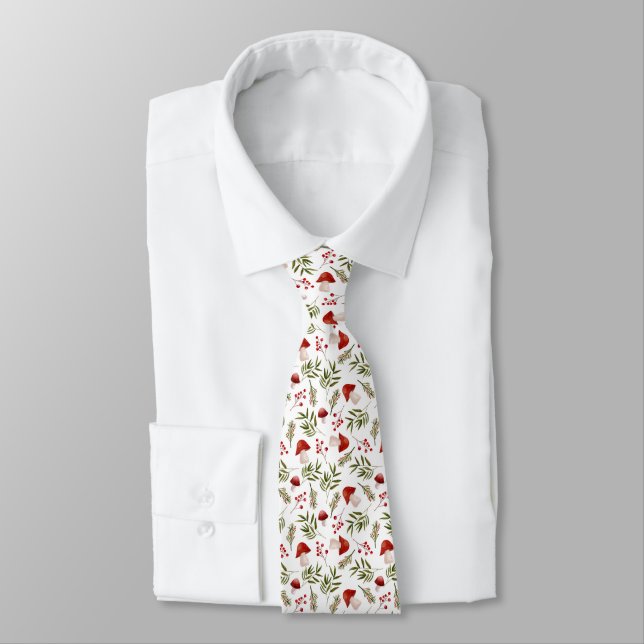Gravata Autumn Mushroom Pattern Necktie (Amarrado)