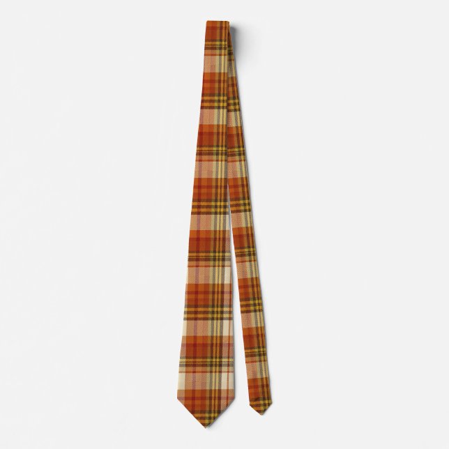 Gravata Autumn Plaid  Warm Orange & Rust  (Frente)