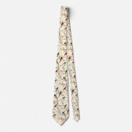 Gravata Aves em Creme
