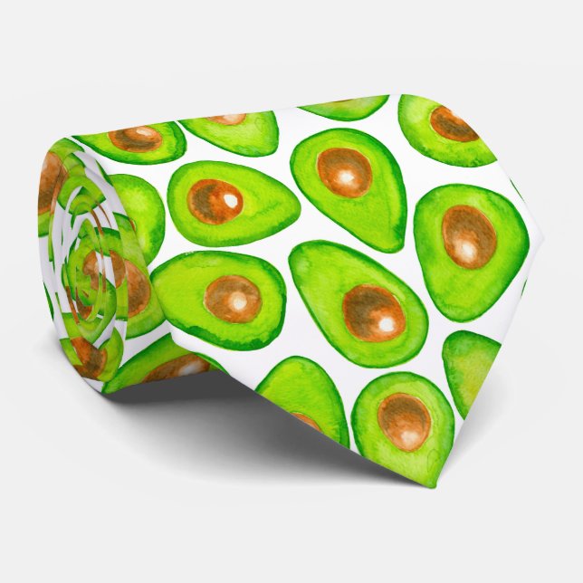 Gravata Avocado fatias aquarela (Rolled)