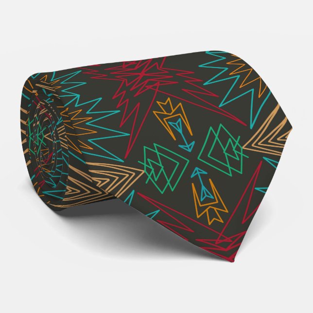 Gravata Aztec Native American Geometric Lined Pattern Art (Rolled)
