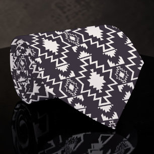 Gravata Azteca Preto e Branco Personalizada