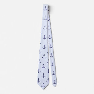 Gravata azul âncora náutica masculina